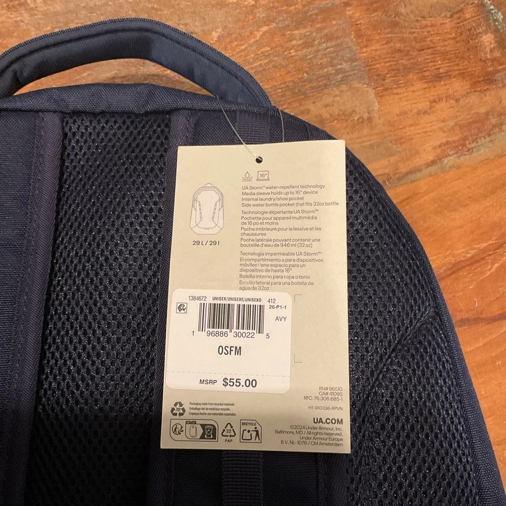 NWT Under Armour Backpack-Unisex